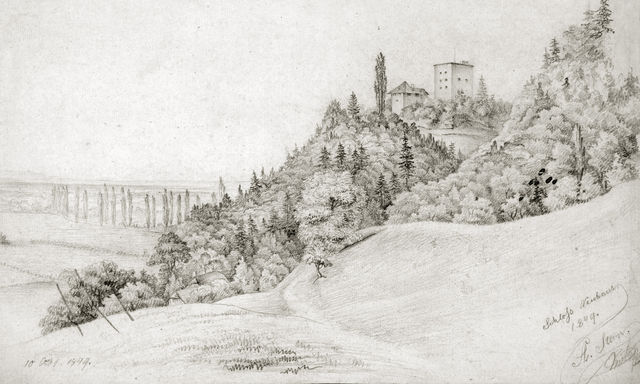 Datei:Schloss neuhaus bleistiftzeichnung 1849.jpg